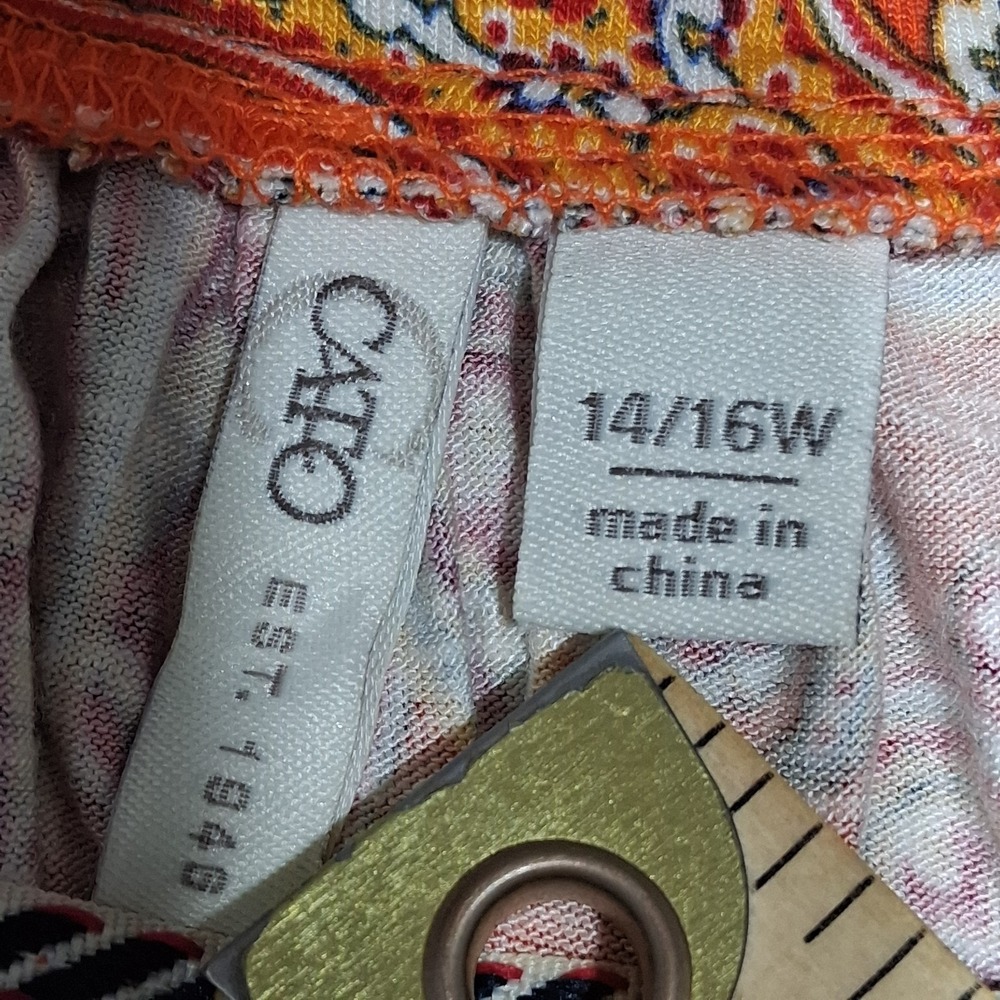 Cato established 1946 Women's 14/16W Square Neck Paisley Print Blouse Top - Picture 2 of 10